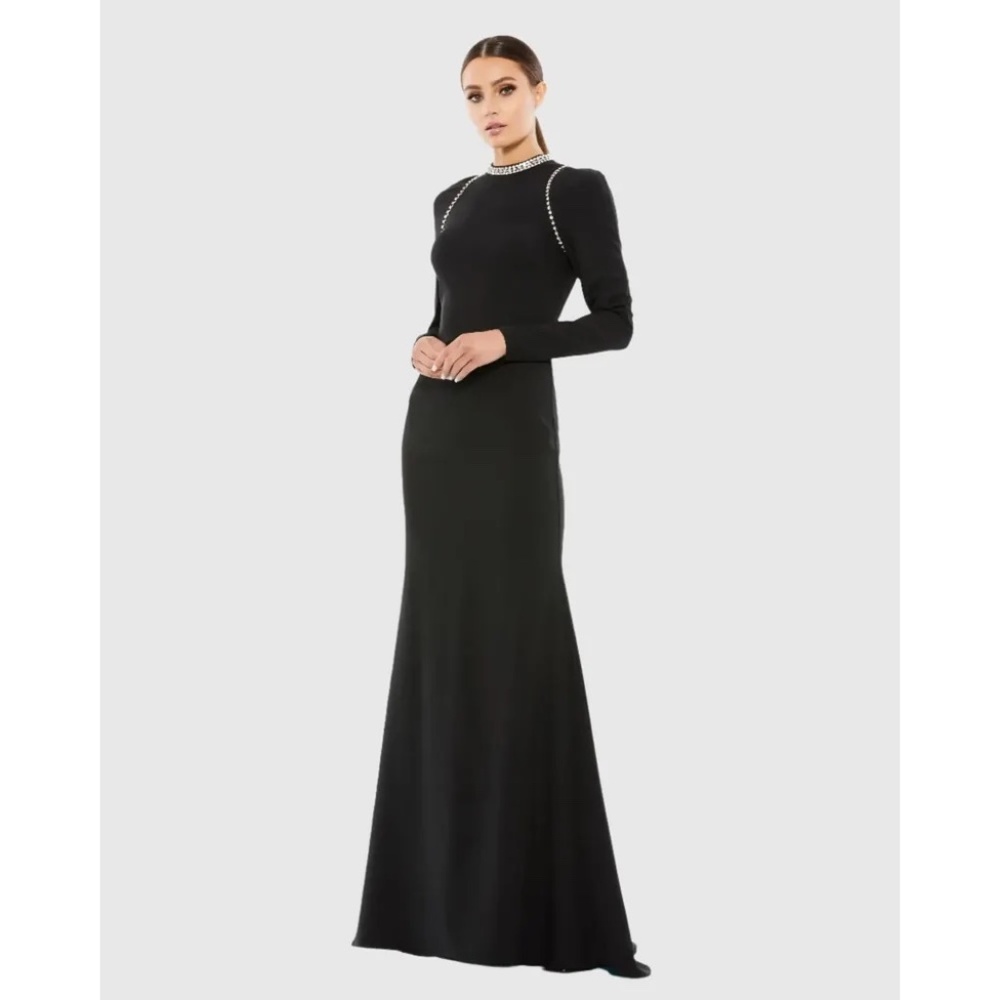 Mac Duggal Black Long Sleeve Dress
